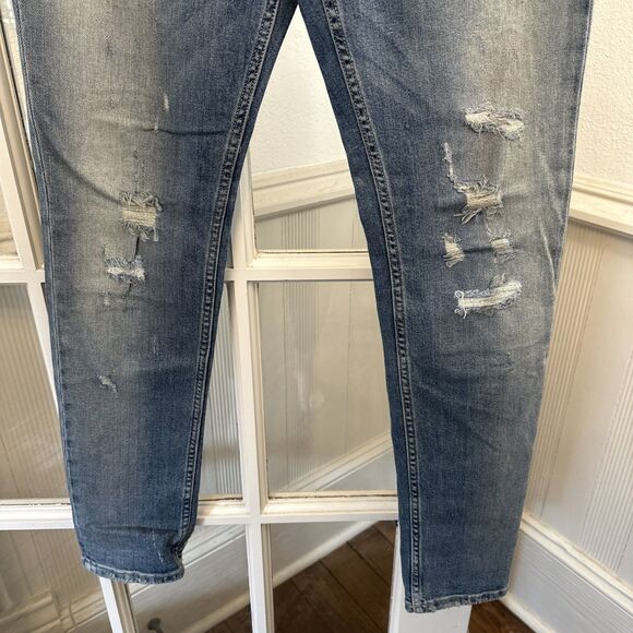 H&M 31/32 Skinny Jeans High Waist Distressed NWOT - Picture 4 of 13
